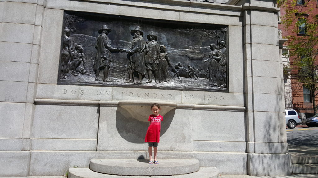 Memorial to the founding of Boston