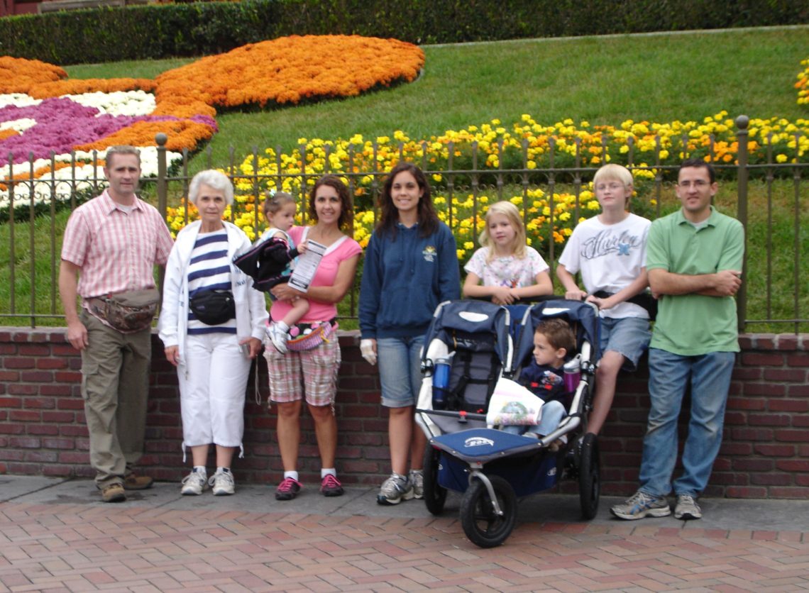 A family at Disneyland